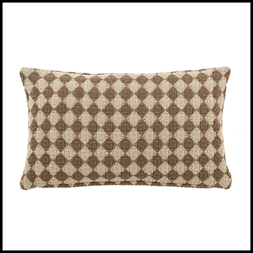 Check Weave Pillow Brown 21"x12"