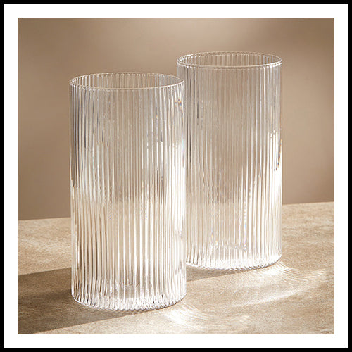 Simons Ribbed Highball Glasses