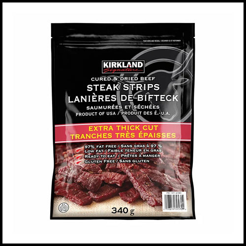 (COSTCO BULK) Kirkland Steak Strips Extra Thick Cut 340g