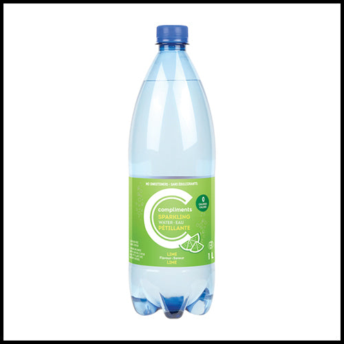 Compliments Lime Sparkling Water 1L