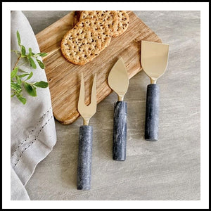 NL 3pc Marble Cheese Knife Set