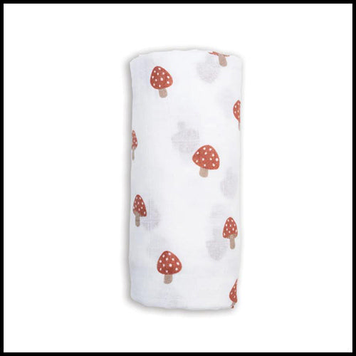 Lulujo Muslin Swaddle Blanket - Mushroom