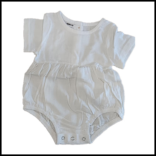 Muslin Cream Bubble Romper - 6mths