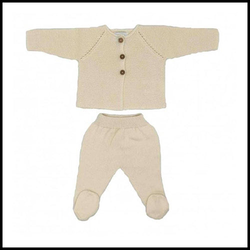 Spanish Knit Set Cream  3-6mths