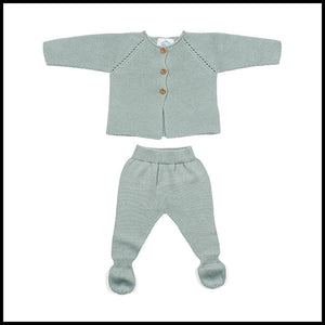 Spanish Knit Set Mint  0-1mth