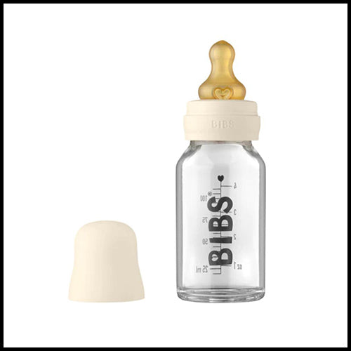 BIBS Glass Baby Bottle Ivory 110ml