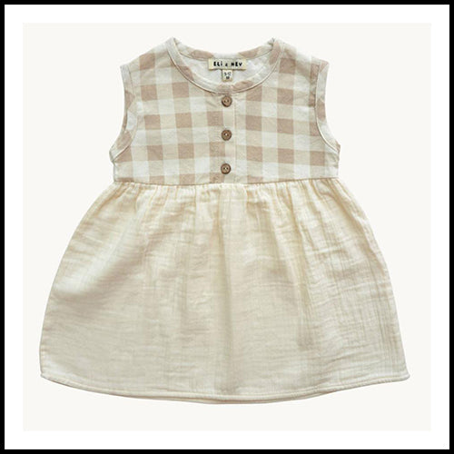 Eli&Nev Girls Checkered Muslin Dress 9-12mth