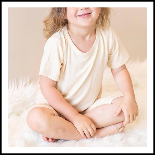 Bamboo Short Sleeve Top& Shorts Set   -Soft Sand