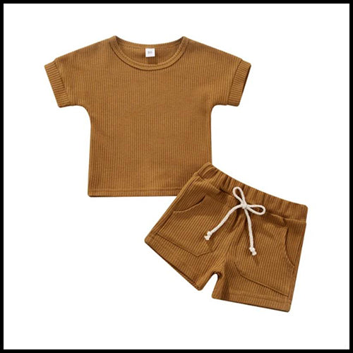 Short and Tee  2pcs set -Mustard 18mth