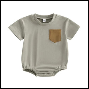 Colour Block Romper - Grey - 6mths