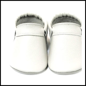 MightyMoc Leather Moccasins White Size 1