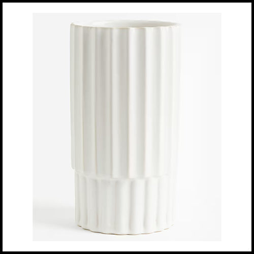 H&M Home White Stoneware Vase