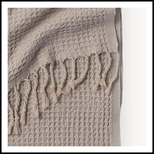 Stonewashed Waffle Hand Towel  -Clay