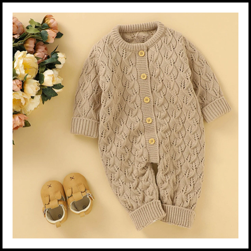 Baby Chunky Knit Onepiece Khaki - 9 Months