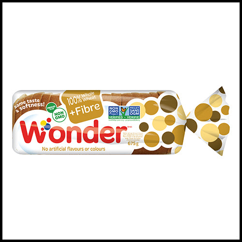 Wonder Bread Whole Wheat + Fibre 675g