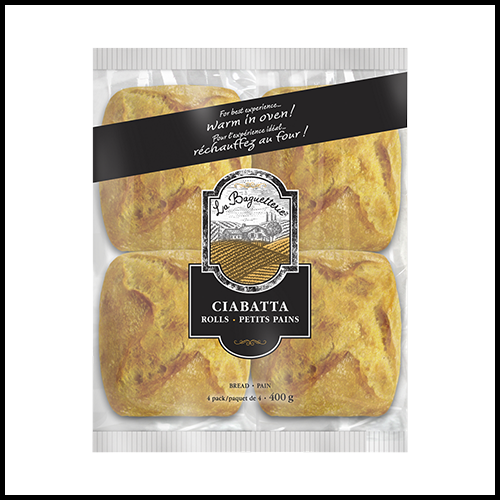 La Baguetterie Ciabatta Rolls White 4pk