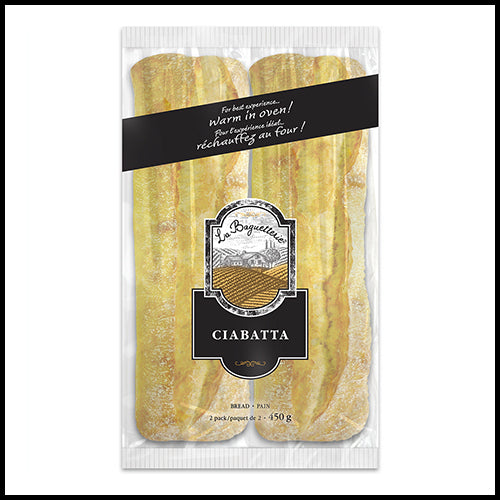 La Baguetterie Ciabatta Bread White 2pk