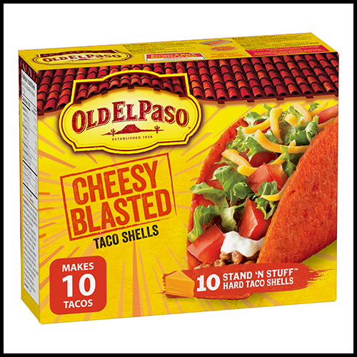 Old El Paso Hard Taco Shells Cheesy Blasted 10pk