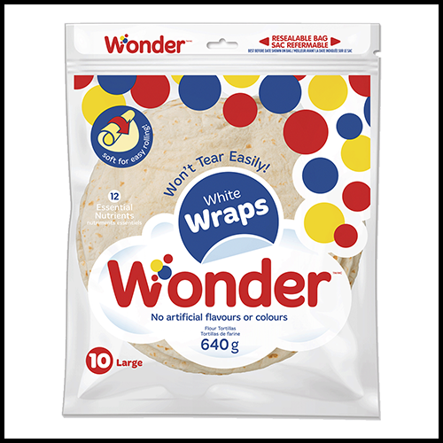 Wonder Tortilla Wraps Large 10" White 10ct 640g