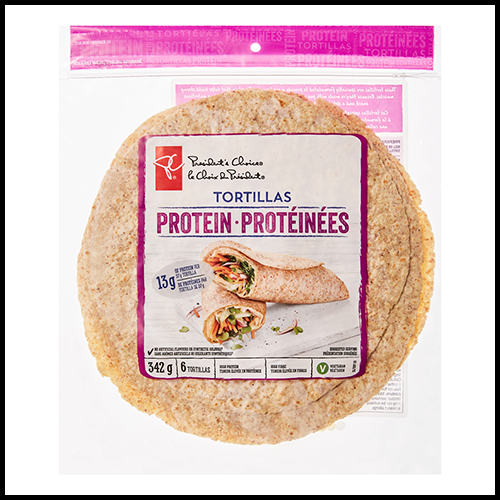 Presidents Choice Tortilla Wraps 8" Protein 6ct 342g