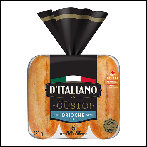 D'Italiano Brioche Hotdog Sausage Buns 6ct