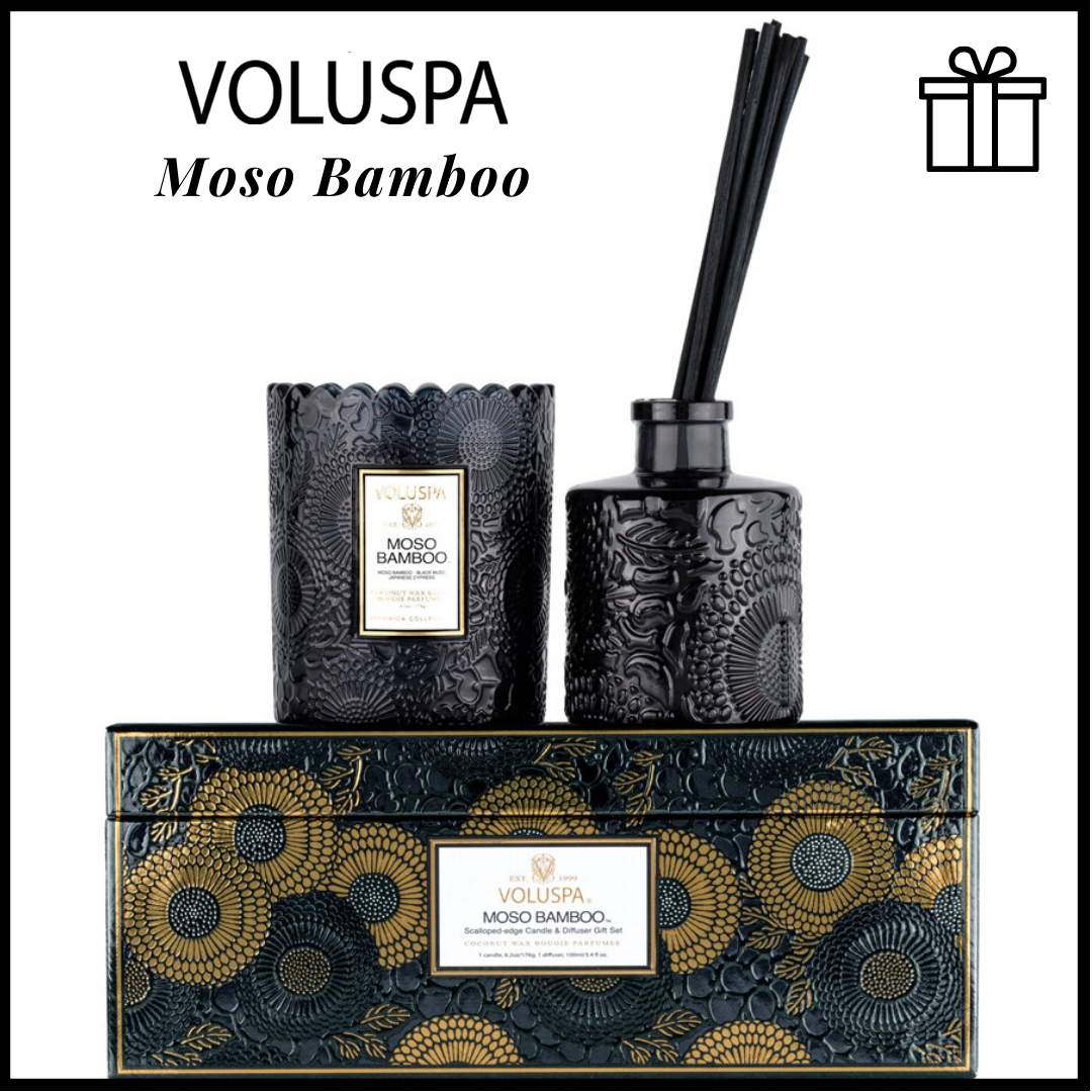 Voluspa Candle & Diffuser Gift Set Moso Bamboo