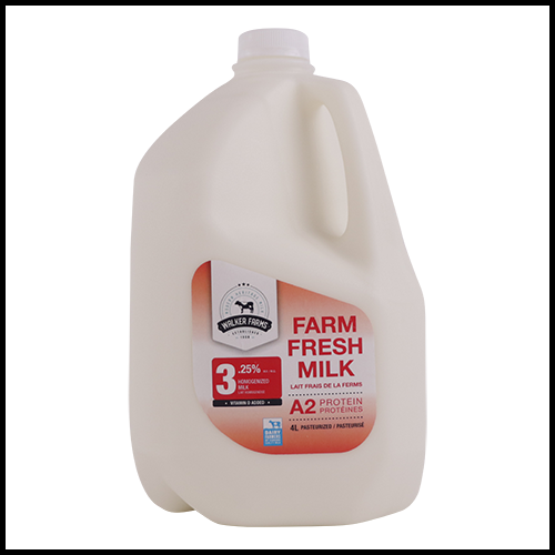 Walker Farms 3.25% A2 Milk 4L Jug