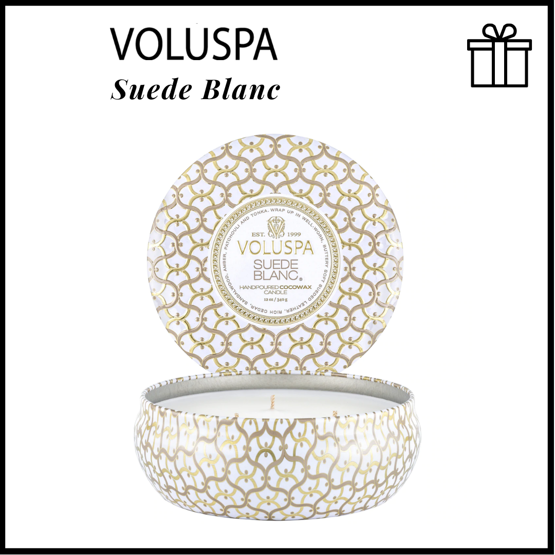 Voluspa Candle Suede Blanc 3 Wick