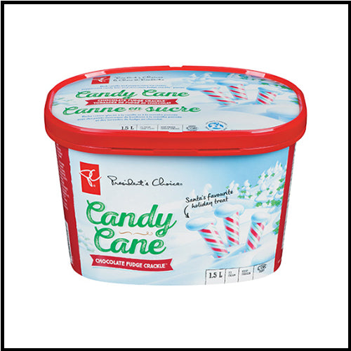 President's Choice Candy Cane Chocolate Fudge Crackle Ice Cream 1.5L