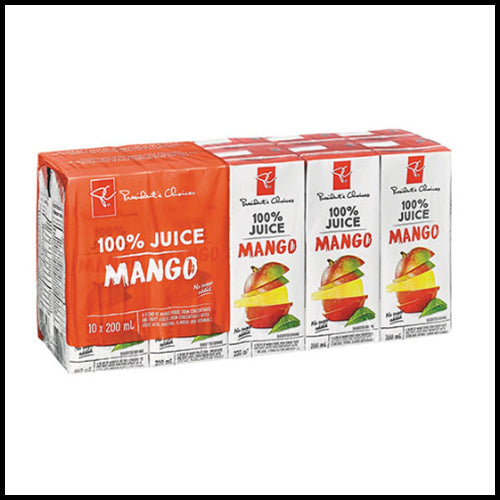 President's Choice 100% Mango Juice Boxes 10 x 200ml