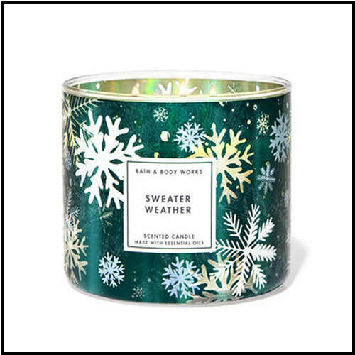 Bath & Body Works 3 Wick Candle Sweater Weather