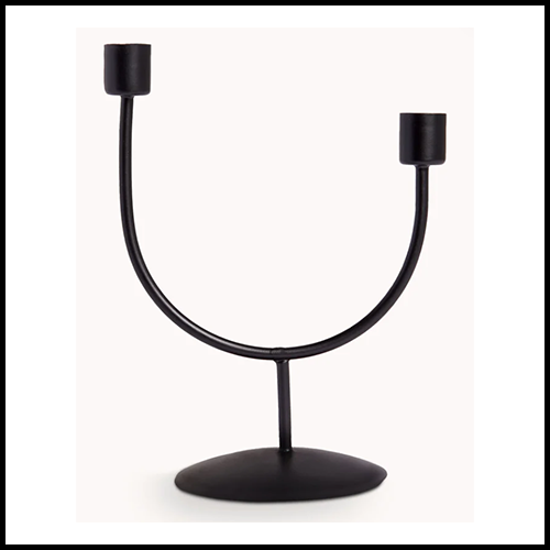 Asymmetrical Candle Holder Black