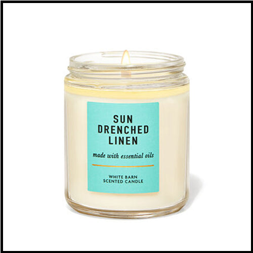 White Barn Single Wick Candle Sun Drenched Linen