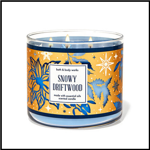 Bath & Body Works 3 Wick Candle Snowy Driftwood