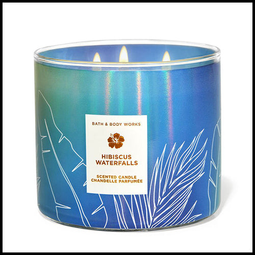 Bath & Body Works 3 Wick Candle Hibiscus Waterfalls