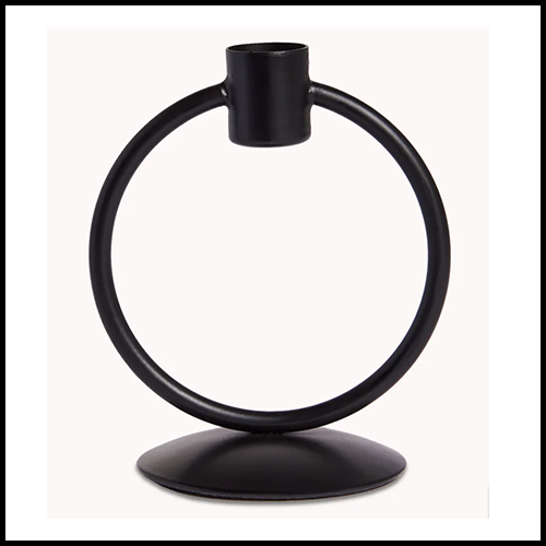 Circle Candle Holder Black