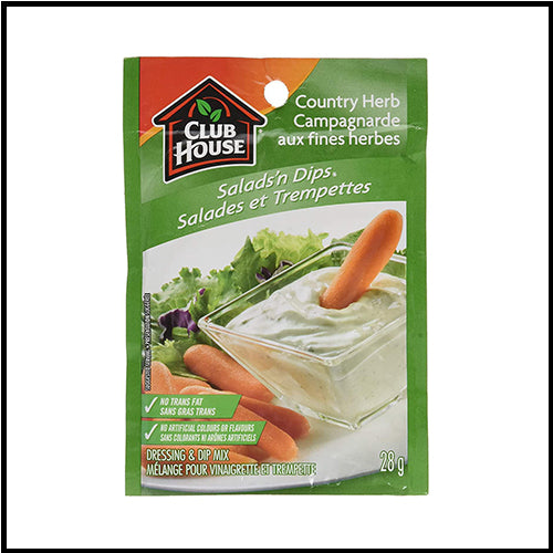 Club House Country Herb Salads 'n Dips Dressing & Dip Mix 28g