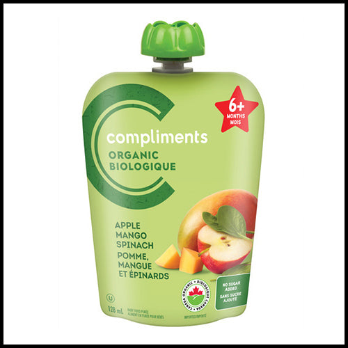 Compliments Organic Baby Puree Apple Mango Spinach 128ml