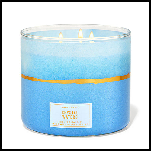 White Barn 3 Wick Candle Crystal Waters