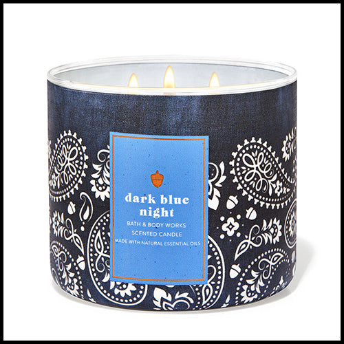 Bath & Body Works Dark Blue Night 3 Wick Candle