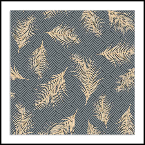 Gold Feather Slate Grey Lunch Napkins 20pk