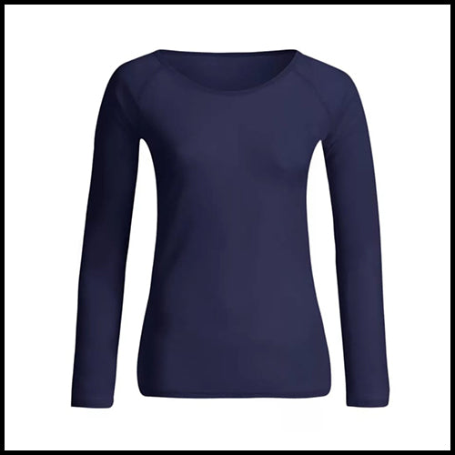 Navy Blue Sheer LayeringTop Large