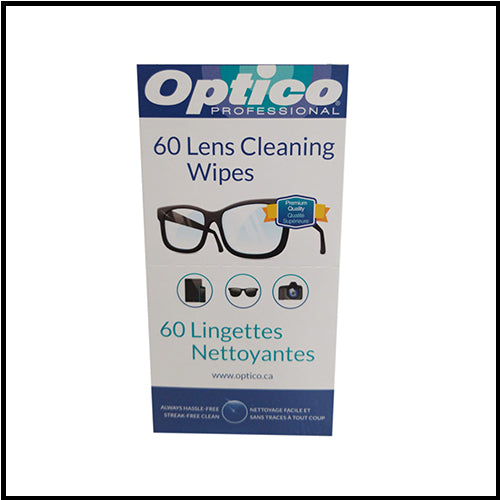 Optico Lens Cleaning Wipes 60pk