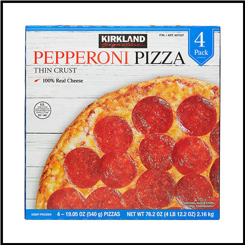 (COSTCO BULK) Kirkland Pepperoni Pizza Thin Crust 4x540g