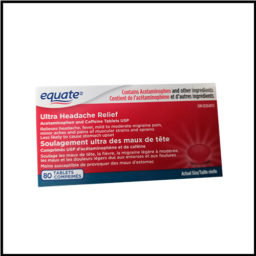 Equate Ultra Headache Relief with Acetaminophen and Caffeine 80 ct