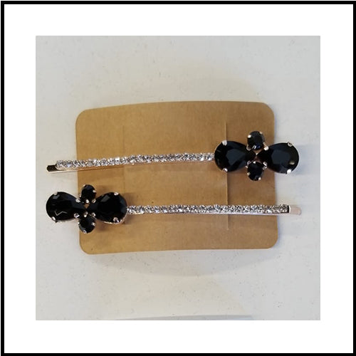 Lori Black w/ Diamonds Hairclips 1pr