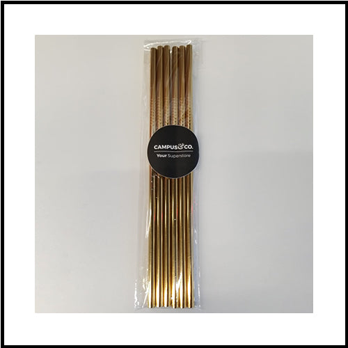 Gold Straight Straws 6pk