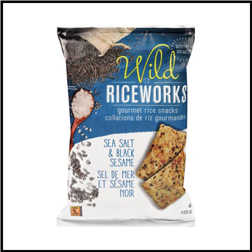 Riceworks Sea Salt & Black Sesame Brown Rice Crisps 155g