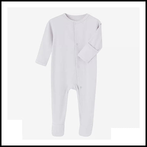 Childs  Ribbed Footie Snap Sleeper - White - 3-6mths