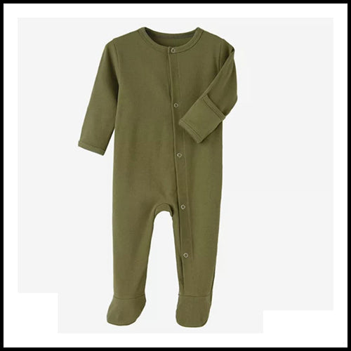 Childs Footie Snap Sleeper - Green - 12-18mths